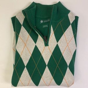 Donegal Bay Men’s 1/4-Zip Argyle Sweater